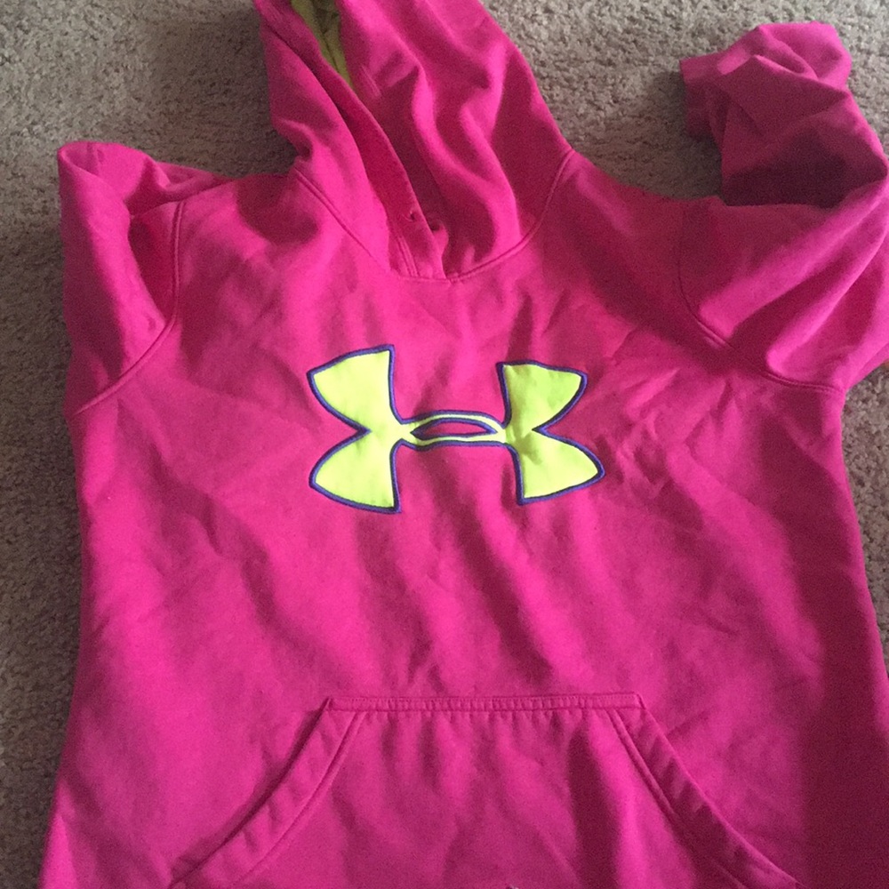 Pink under armor hoodie